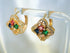Colored Flower 14K Gold plated Hoops